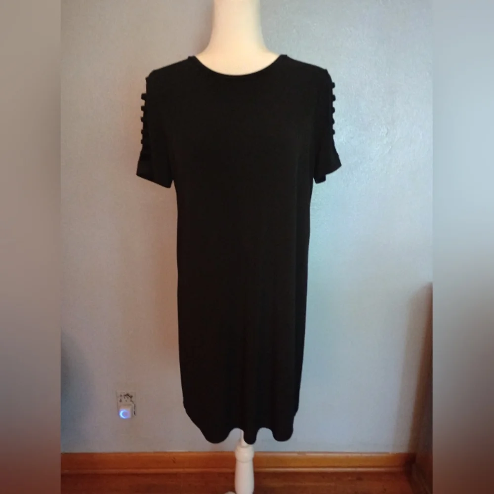Michael Kors Black Cut Out Ladder Short Sleeve Mini Dress Size M - Picture 1 of 7